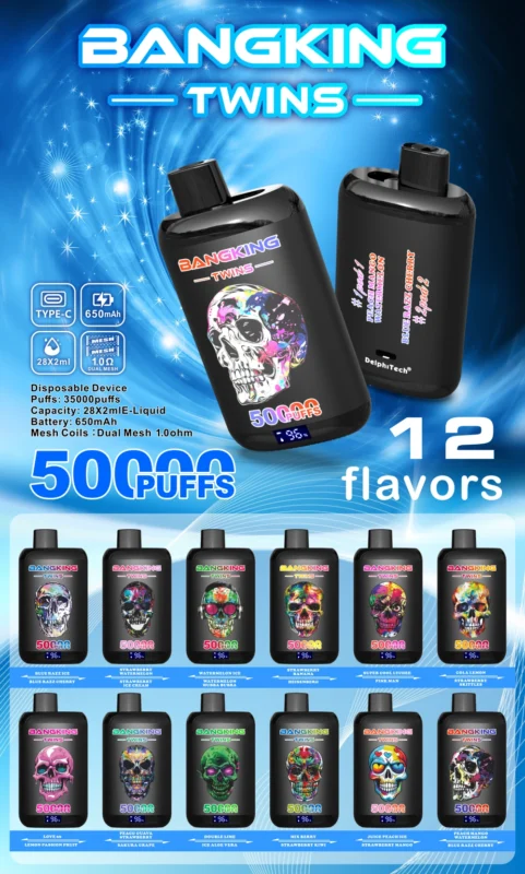 Vaper 2 in 1 Bang King Twins 50000 Tiri Vape Usa e Getta Spedizione Gratuita