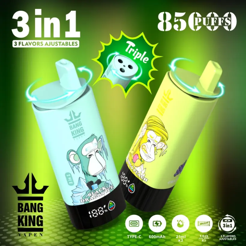 3 in 1 Vaper Bang King 85000 Puffs Monouso 85k Vendita All’ingrosso Spedizione Gratuita 2 3 in 1 Vaper Bang King 85000 Puffs Monouso 85k Vendita All’ingrosso Spedizione Gratuita