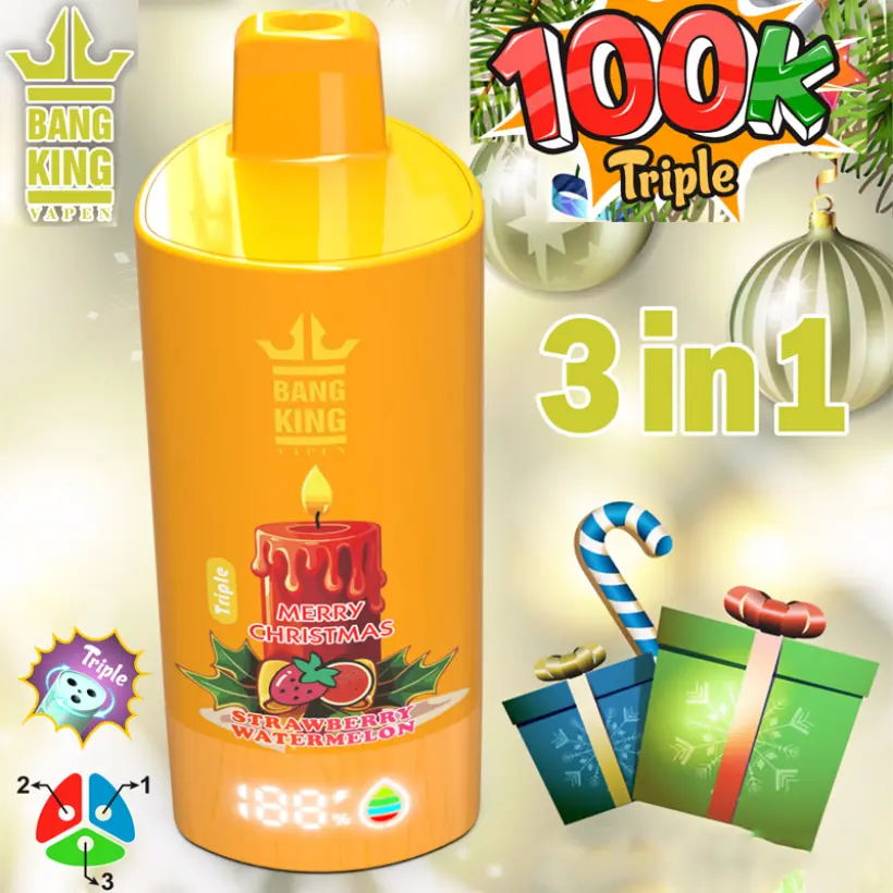 Bang King 100k Puffs Vape 3 in 1 Confezione Regalo di Natale Tripla 12 Gusti 9 Bang King 100k Puffs Vape 3 in 1 Confezione Regalo di Natale Tripla 12 Gusti