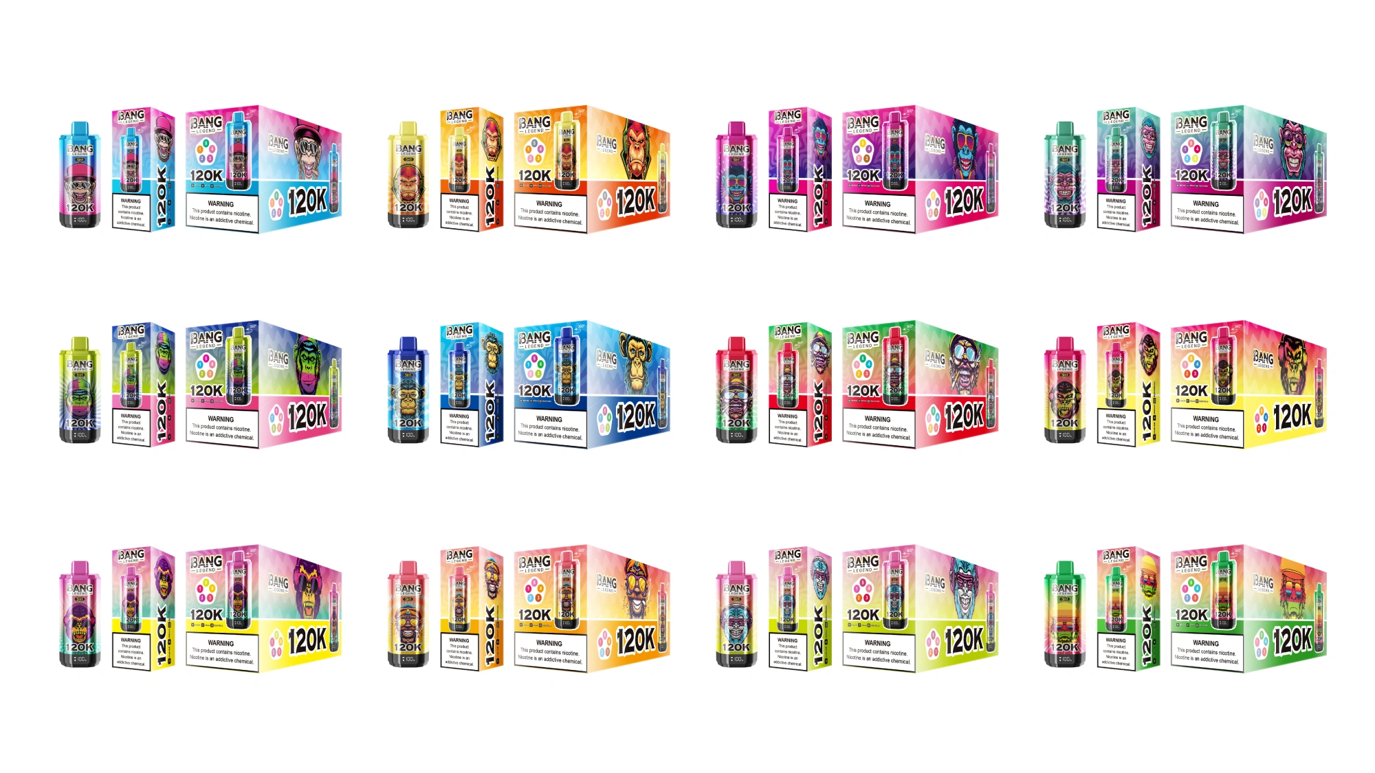 Bang Legend 120000 Puffs Vape al dettaglio 5 in 1 Acquista 2 pezzi Ordine di campione