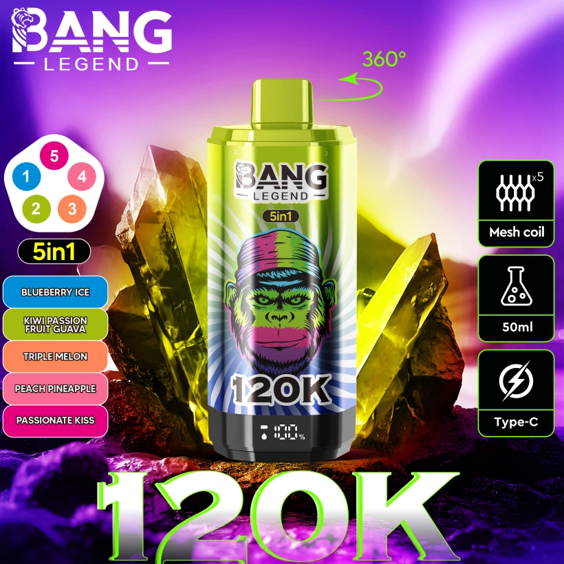 Bang Legend 120000 Puffs Vape al dettaglio 5 in 1 Acquista 2 pezzi Ordine di campione 7 Bang Legend 120000 Puffs Vape al dettaglio 5 in 1 Acquista 2 pezzi Ordine di campione