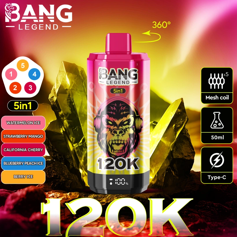 Bang Legend 120000 Puffs Vape al dettaglio 5 in 1 Acquista 2 pezzi Ordine di campione 5 Bang Legend 120000 Puffs Vape al dettaglio 5 in 1 Acquista 2 pezzi Ordine di campione
