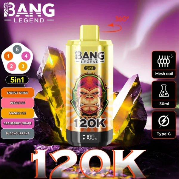Bang Legend 120000 Puffs Vape al dettaglio 5 in 1 Acquista 2 pezzi Ordine di campione 9 Bang Legend 120000 Puffs Vape al dettaglio 5 in 1 Acquista 2 pezzi Ordine di campione