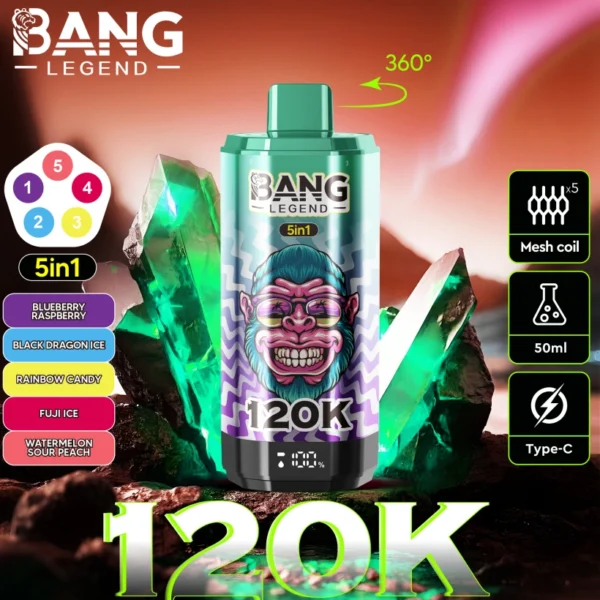 Bang Legend 120000 Puffs Vape al dettaglio 5 in 1 Acquista 2 pezzi Ordine di campione 8 Bang Legend 120000 Puffs Vape al dettaglio 5 in 1 Acquista 2 pezzi Ordine di campione