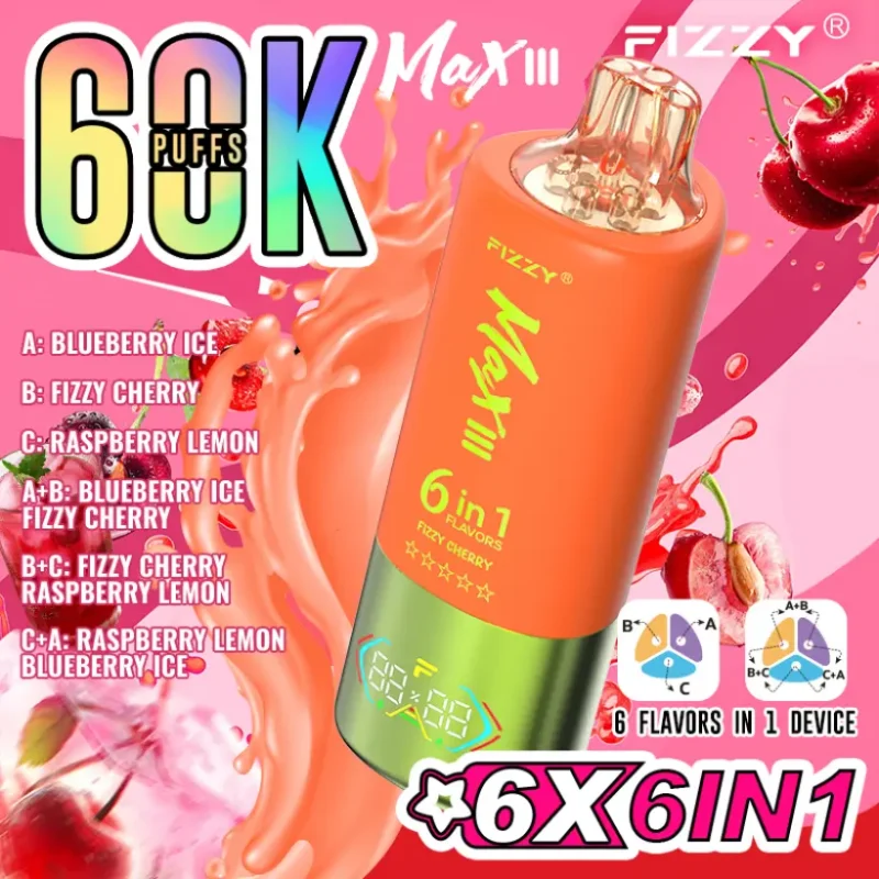 Fizzy 60K Tiri 60000: Spedizione Gratuita UE, Caratteristiche e Recensioni Veri 9 Fizzy 60K Tiri 60000 Sigaretta Elettronica Usa e Getta 6 in 1 Gusti Spedizione Gratuita dal Magazzino UE