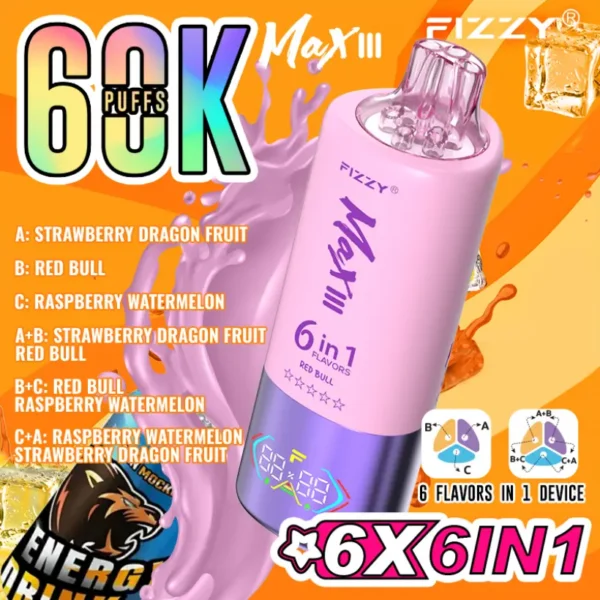 Fizzy 60K Tiri 60000 Sigaretta Elettronica Usa e Getta 6 in 1 Gusti Spedizione Gratuita dal Magazzino UE 9 Fizzy 60K Tiri 60000 Sigaretta Elettronica Usa e Getta 6 in 1 Gusti Spedizione Gratuita dal Magazzino UE