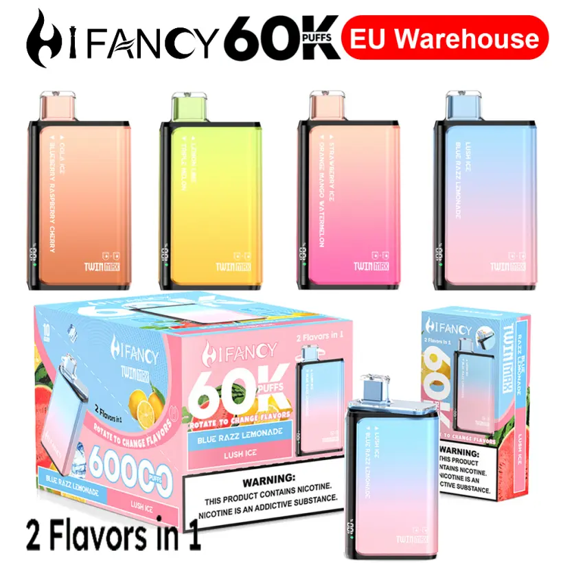 Hifancy 60000 Puffs Sigaretta Elettronica Usa e Getta 2-in-1 Twin Max Spedizione Gratuita dal Magazzino UE 1 Hifancy 60000 Puffs Sigaretta Elettronica Usa e Getta 2-in-1 Twin Max – Spedizione Gratuita dal Magazzino UE