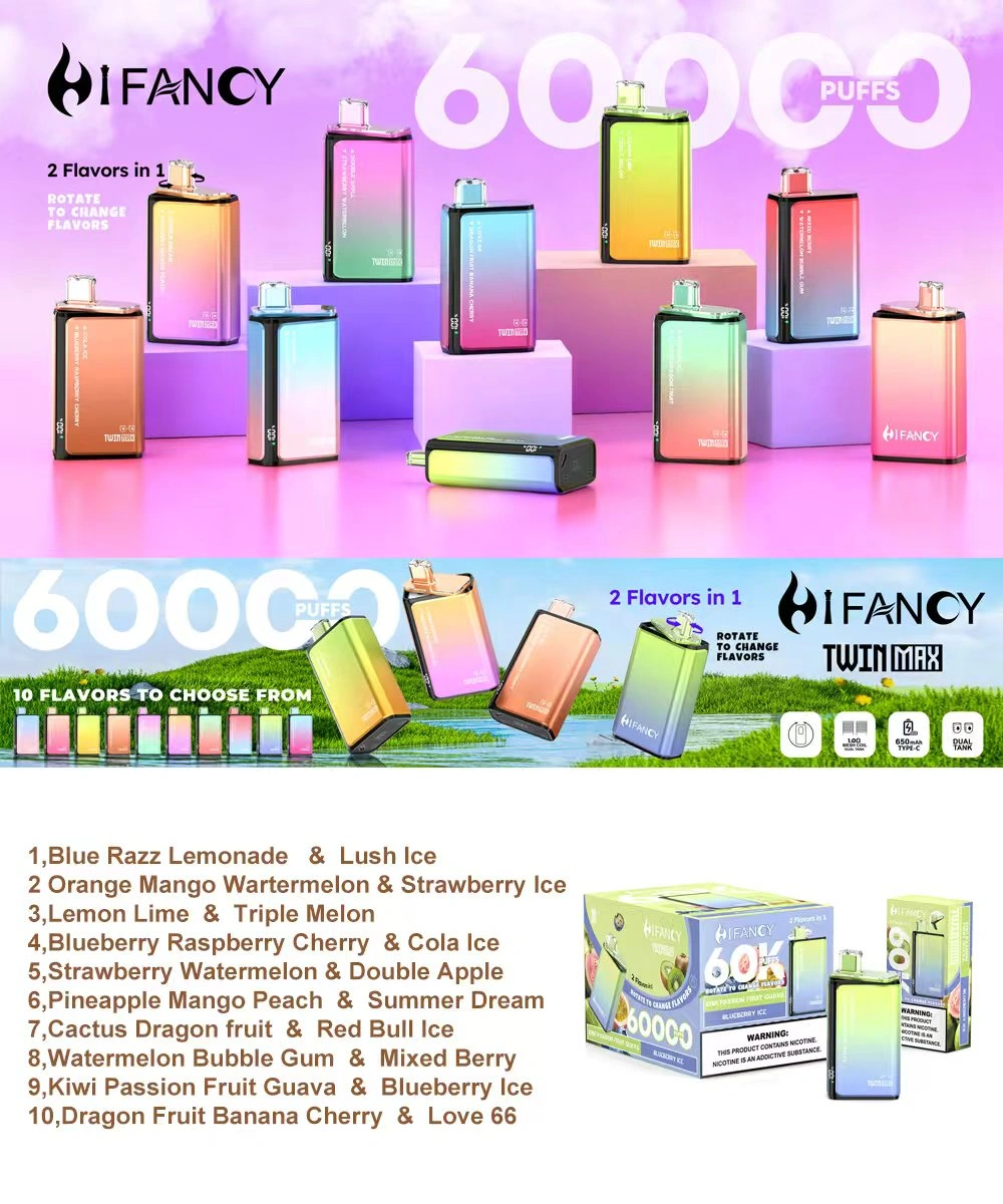 Hifancy 60000 Puffs Sigaretta Elettronica Usa e Getta 2-in-1 Twin Max Spedizione Gratuita dal Magazzino UE 14 Hifancy 60000 Puffs Sigaretta Elettronica Usa e Getta 2-in-1 Twin Max – Spedizione Gratuita dal Magazzino UE
