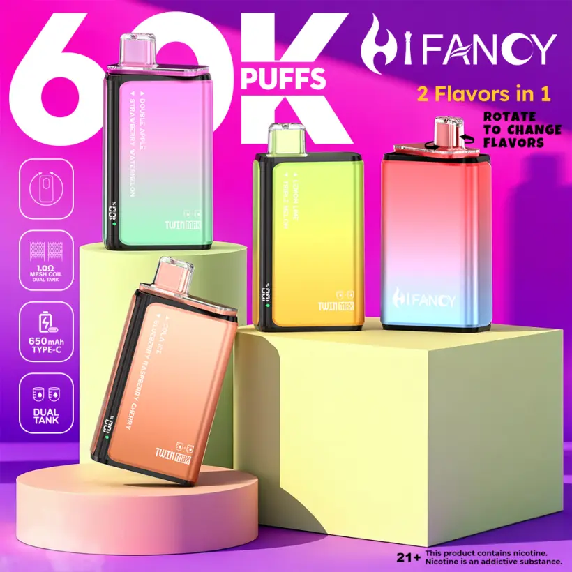 Hifancy 60000 Puffs Sigaretta Elettronica Usa e Getta 2-in-1 Twin Max Spedizione Gratuita dal Magazzino UE 2 Hifancy 60000 Puffs Sigaretta Elettronica Usa e Getta 2-in-1 Twin Max – Spedizione Gratuita dal Magazzino UE