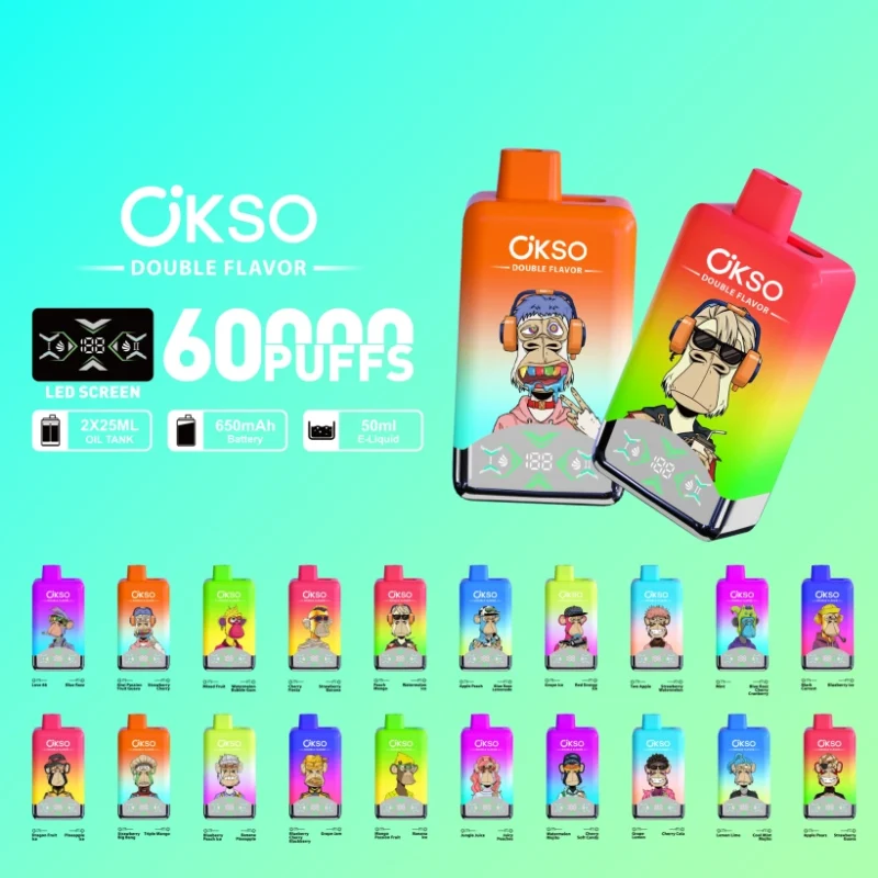 OKSO 60000 Puffs Sigaretta Elettronica Usa e Getta 2 in 1 Doppio Gusto Spedizione Gratuita dal Magazzino UE