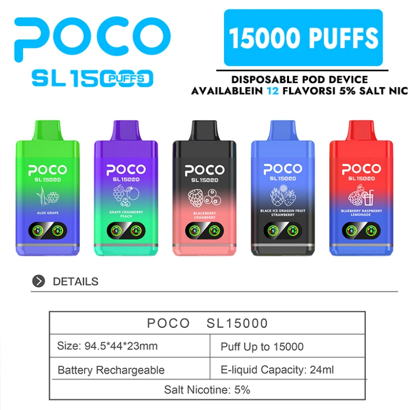 POCO SL 15000 Puffs Vape Usa e Getta All Ingrosso Spedizione Gratuita Magazzino UE 2 POCO SL 15000 Puffs Vape Usa e Getta All Ingrosso Spedizione Gratuita Magazzino UE