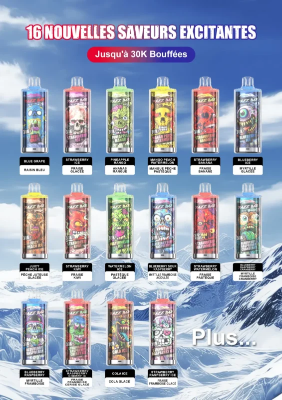 Puff 30000 Razz Bar 30k+ Tiri Sigaretta Elettronica Usa e Getta TPD Ricaricabile con 20ml di E-Liquid Spedizione Gratuita dall UE