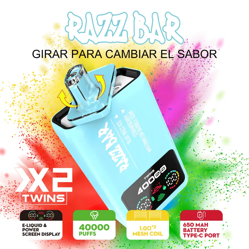 Razz Bar 40000 Tiri Vape Monouso 2 in 1 Gusti 40K Ricaricabile Sorseggio Gratuito Magazzino UE 6 Razz Bar 40000 Tiri Vape Monouso 2 in 1 Gusti 40K Ricaricabile Sorseggio Gratuito Magazzino UE