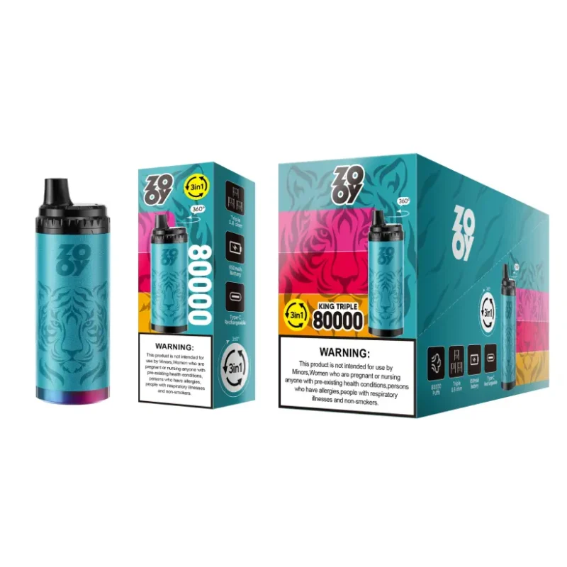 ZOOY 80K Puffs Sigaretta Elettronica Usa e Getta King Triple 3 in 1 Spedizione dal Magazzino UE