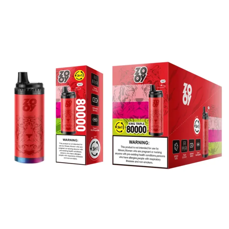 ZOOY 80K Puffs Sigaretta Elettronica Usa e Getta King Triple 3 in 1 Spedizione dal Magazzino UE