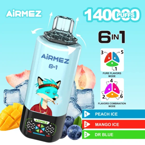Airmez 140k Puff Vape Usa e Getta 6 in 1 Vendita all’Ingrosso 3-7 Giorni Lavorativi Spedizione Magazzino UE