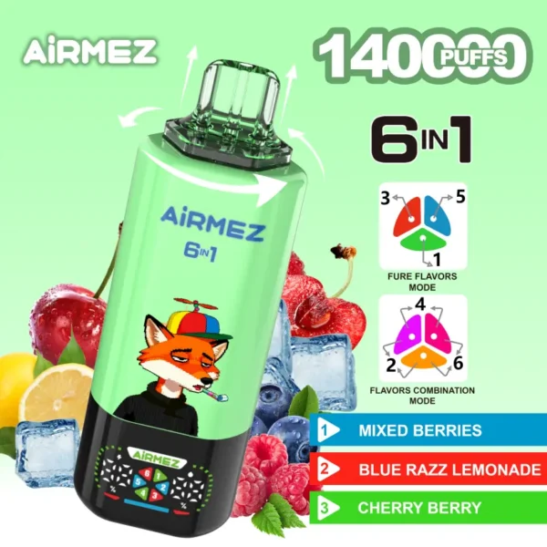 Airmez 140k Puff Vape Usa e Getta 6 in 1 Vendita all’Ingrosso 3-7 Giorni Lavorativi Spedizione Magazzino UE