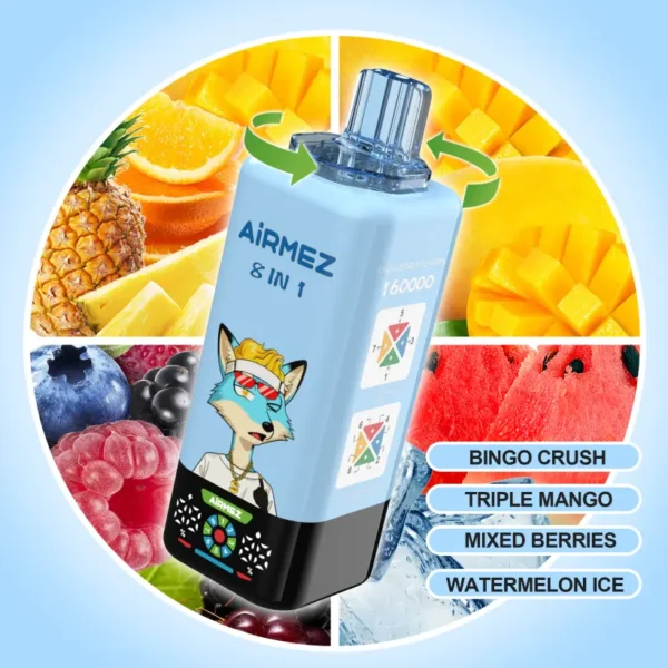 Airmez 160K Tiri 8 in 1 Vape Monouso Più Duraturo 160000 Spedizione Gratuita