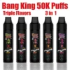 Bang King 50000 Puffs 50k Vape Usa e Getta Vendita all'Ingrosso 3 in 1 Triplo Aroma Spedizione Gratuita