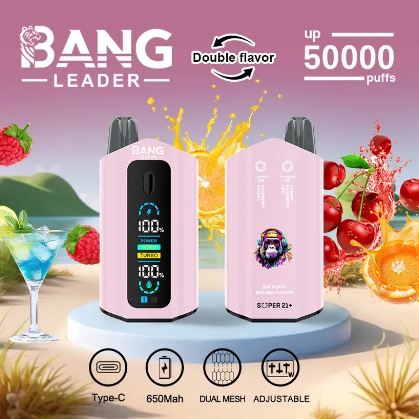 Bang Leader 50k Puffs 2 in 1 Doppio Gusto Miglior Vape Usa e Getta 50000 Spedizione Gratuita 2 Bang Leader 50k Puffs 2 in 1 Doppio Gusto Miglior Vape Usa e Getta 50000 Spedizione Gratuita