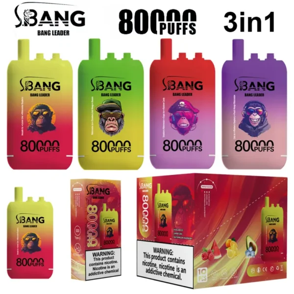 Bang Leader 80k Puffs 3 in 1 Triplo Gusto Vape Usa e Getta Ingrosso Spedizione Gratuita
