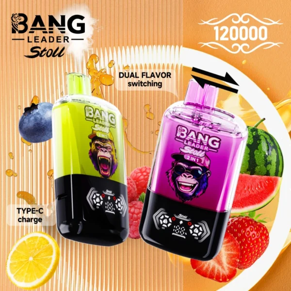 Bang Leader Stoll 120k Puff Svapo Monouso 2 in 1 Doppio Gusto Spedizione Gratuita