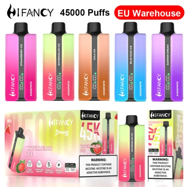EU Vape Hifancy 45000 Puff 45K Vape Spedizione Gratuita Ingrosso 10 Gusti