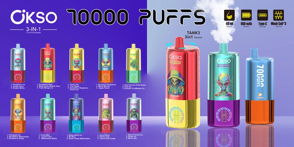 EU Vape OKSO 70000 Puff 70K Vape 3 in 1 Vendita all’Ingrosso Spedizione Gratuita