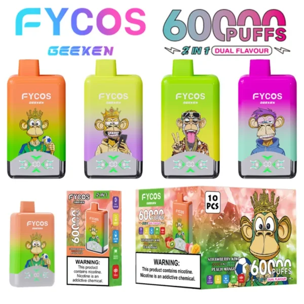 FYCOS 60K Puffs Vape Usa e Getta 60000 2 in 1 Doppio Aroma Spedizione Gratuita