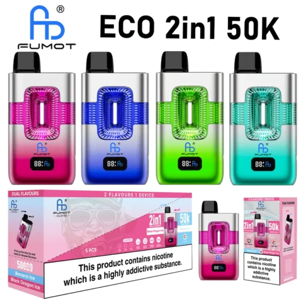 Fumot 50k Tiri Vape Monouso Cristallo 2 in 1 50000 Spedizione Gratuita