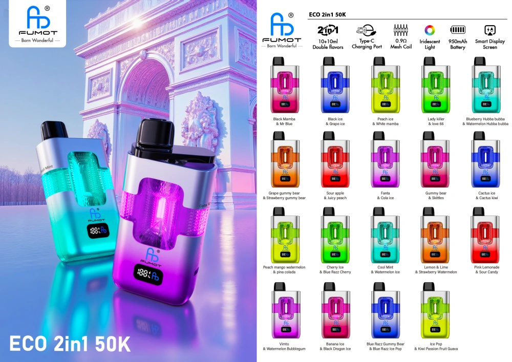 Fumot 50k Tiri Vape Monouso Cristallo 2 in 1 50000 Spedizione Gratuita 16 Fumot 50k Tiri Vape Monouso Cristallo 2 in 1 50000 Spedizione Gratuita