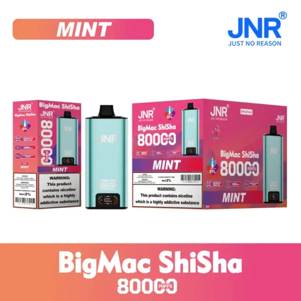 JNR 80K 80000 Tiri Big Mac Shisha DTL Vape Usa e Getta Ingrosso Spedizione Gratuita