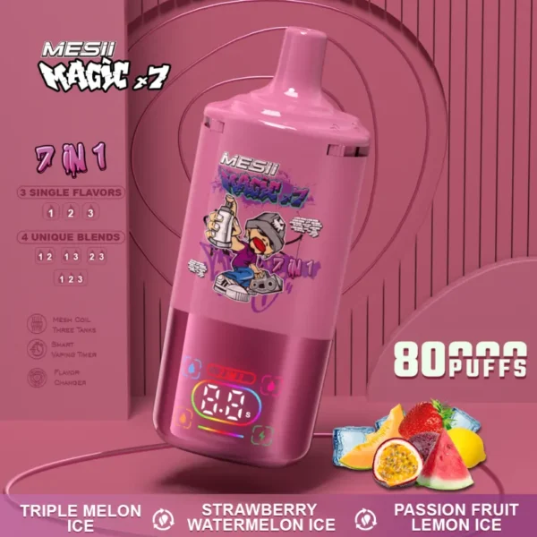 Mesii 80k Tiri Magic 7 in 1 Vape Usa e Getta Ricaricabile 80000 Spedizione Gratuita