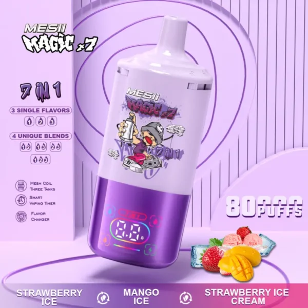 Mesii 80k Tiri Magic 7 in 1 Vape Usa e Getta Ricaricabile 80000 Spedizione Gratuita