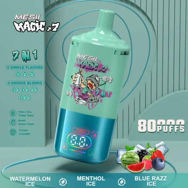 Mesii 80k Tiri Magic 7 in 1 Vape Usa e Getta Ricaricabile 80000 Spedizione Gratuita