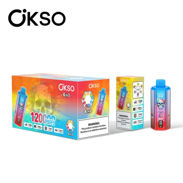 OKSO 120K Tiri Migliore Negozio di Vape Monouso 6 in 1 120000 Spedizione Gratuita