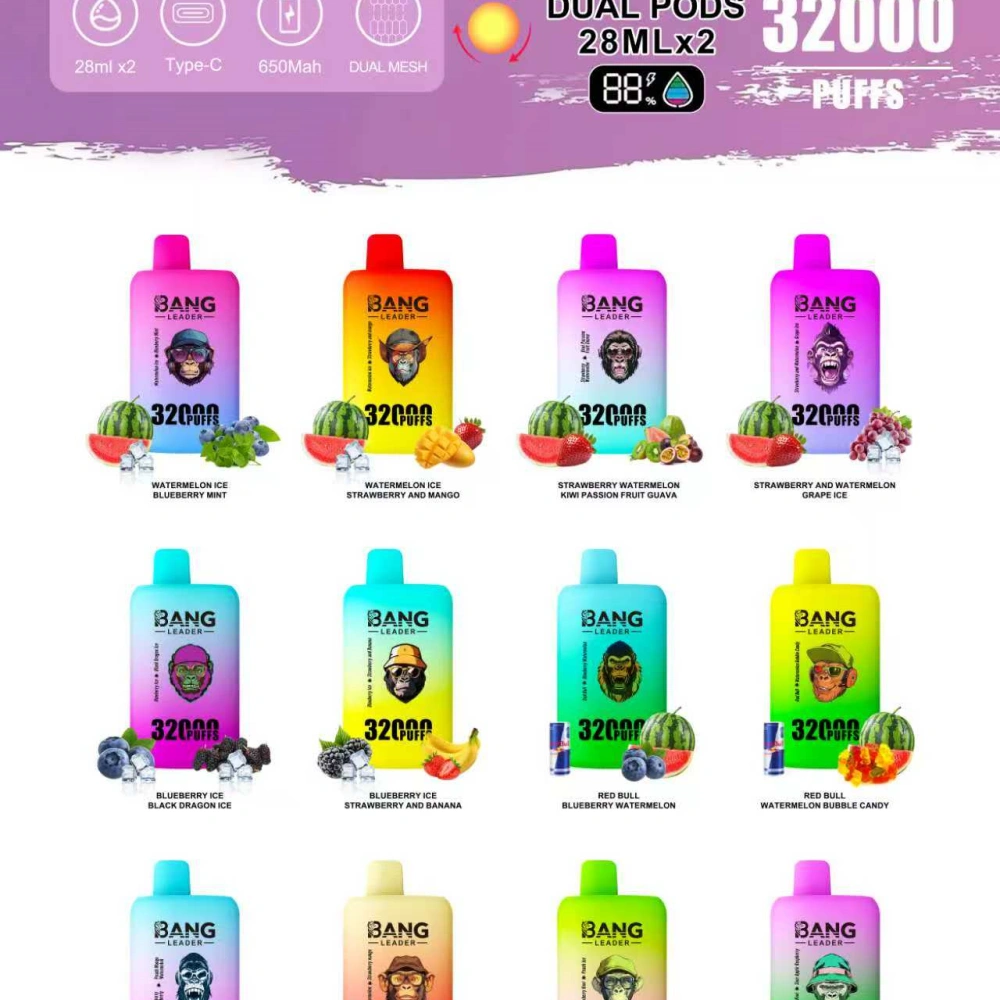 Puff Bang Leader 32k vape usa e getta 2 in 1 vendita al dettaglio e all’ingrosso con spedizione gratuita