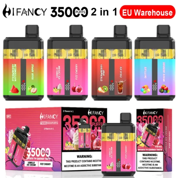 Puff EU Hifancy Twins 35000 Puff 35K Vape Monouso Vendita all’Ingrosso Spedizione Gratuita 3–7 Giorni Lavorativi