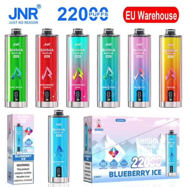 Puff EU JNR 22000 tiri 22k Crystal Vape monouso penna Shisha Hookah Max con spedizione gratuita
