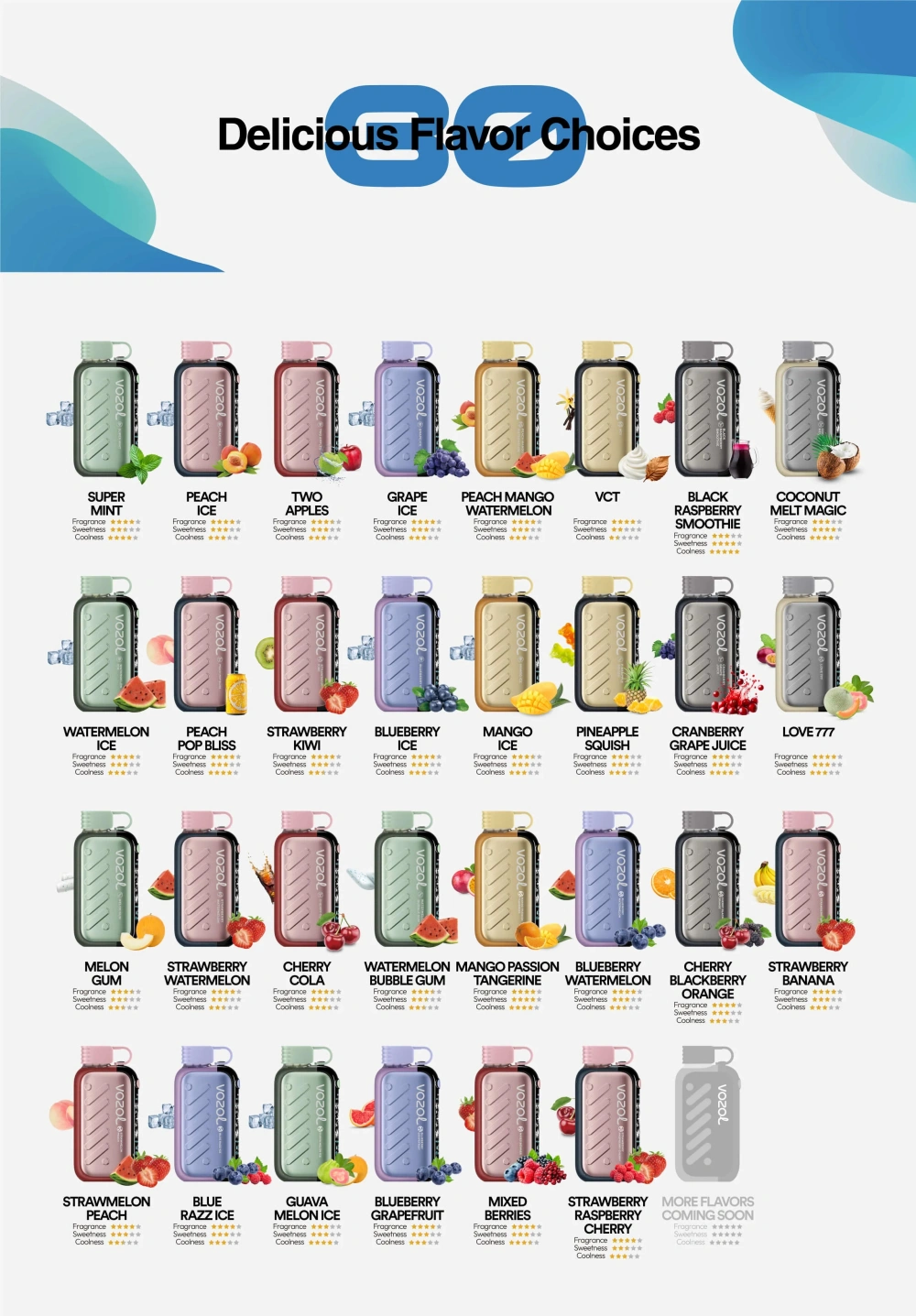 Puff UE Vozol 50k Sigaretta Elettronica Usa e Getta Ice Control 50000 Tiri Ingrosso Spedizione Gratuita