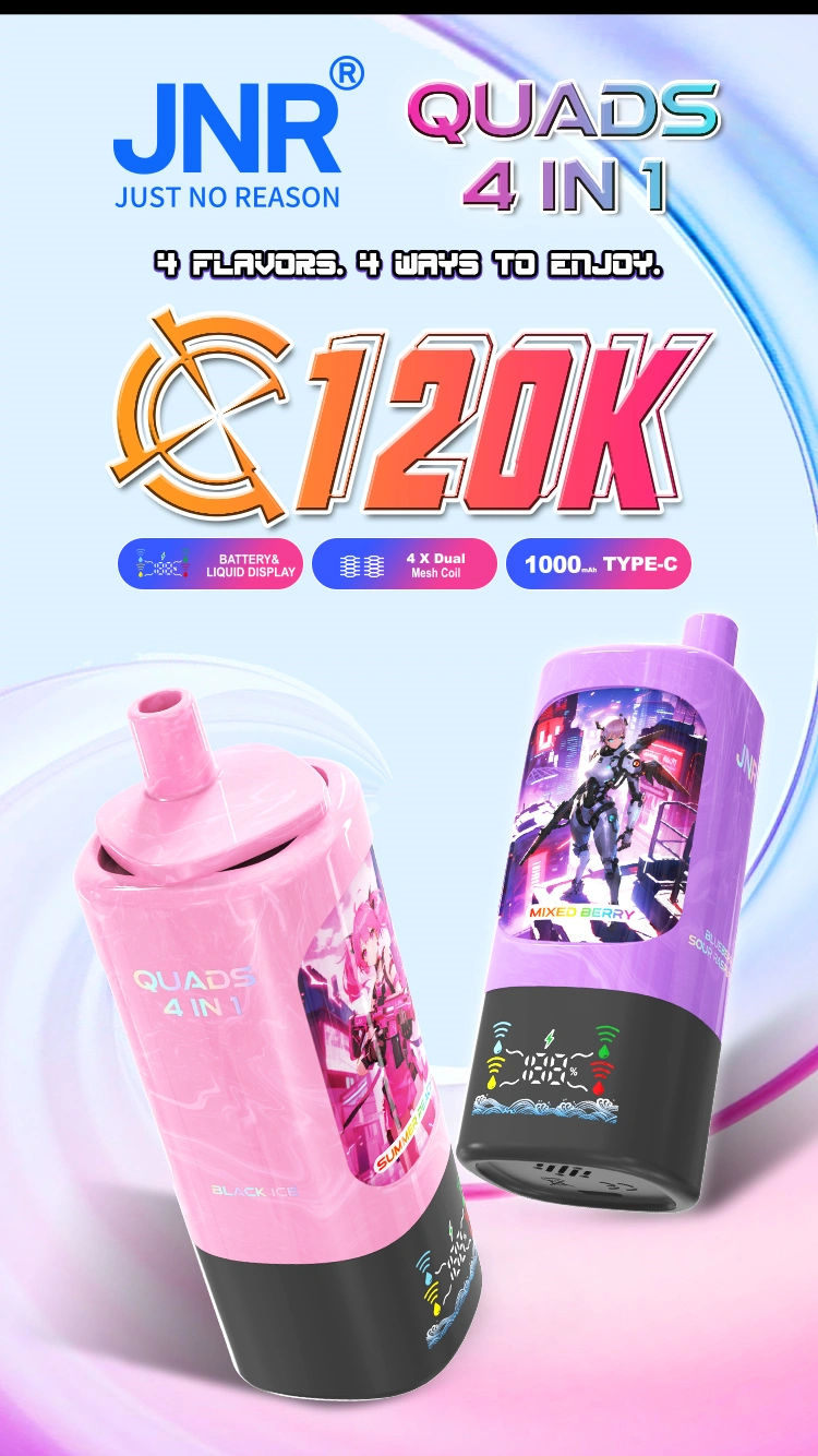 Puff JNR 120K Quads 120000 Tiri Vape Usa e Getta 4 in 1 Negozio di Svapo Ingrosso Spedizione Gratuita