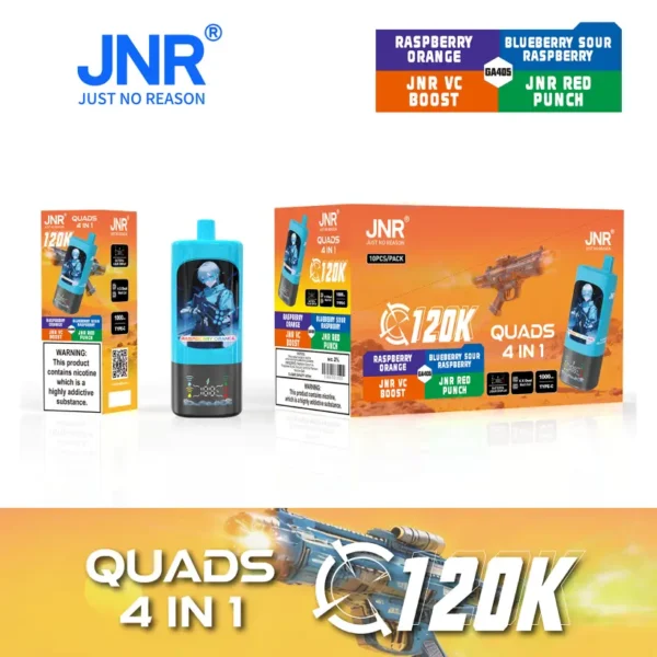Puff JNR 120K Quads 120000 Tiri Vape Usa e Getta 4 in 1 Negozio di Svapo Ingrosso Spedizione Gratuita