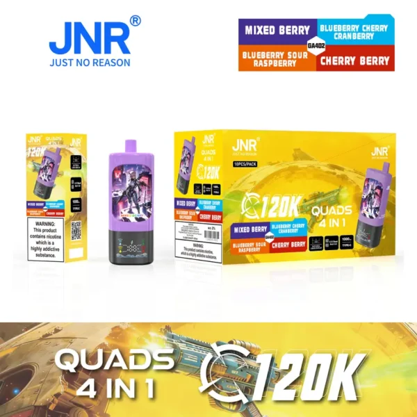 Puff JNR 120K Quads 120000 Tiri Vape Usa e Getta 4 in 1 Negozio di Svapo Ingrosso Spedizione Gratuita