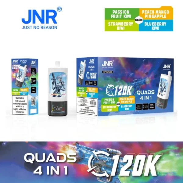 Puff JNR 120K Quads 120000 Tiri Vape Usa e Getta 4 in 1 Negozio di Svapo Ingrosso Spedizione Gratuita
