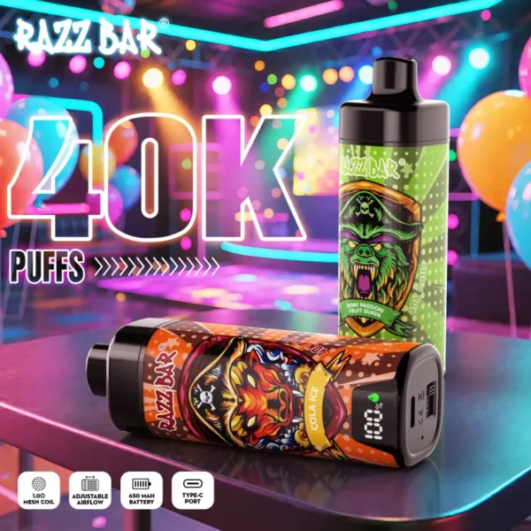 Razz Bar 40k Tiri Sigaretta Elettronica Monouso Con Schermo Intelligente Spedizione Gratuita