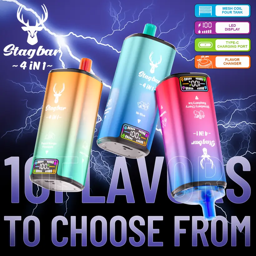 Stagbar 80k Tiri Sigaretta Elettronica Monouso Stag Bar 4 in 1 Spedizione Gratuita Magazzino UE 7 Stagbar 80k Tiri Sigaretta Elettronica Monouso Stag Bar 4 in 1 Spedizione Gratuita Magazzino UE