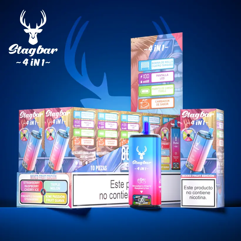 Stagbar 80k Tiri Sigaretta Elettronica Monouso Stag Bar 4 in 1 Spedizione Gratuita Magazzino UE 2 Stagbar 80k Tiri Sigaretta Elettronica Monouso Stag Bar 4 in 1 Spedizione Gratuita Magazzino UE