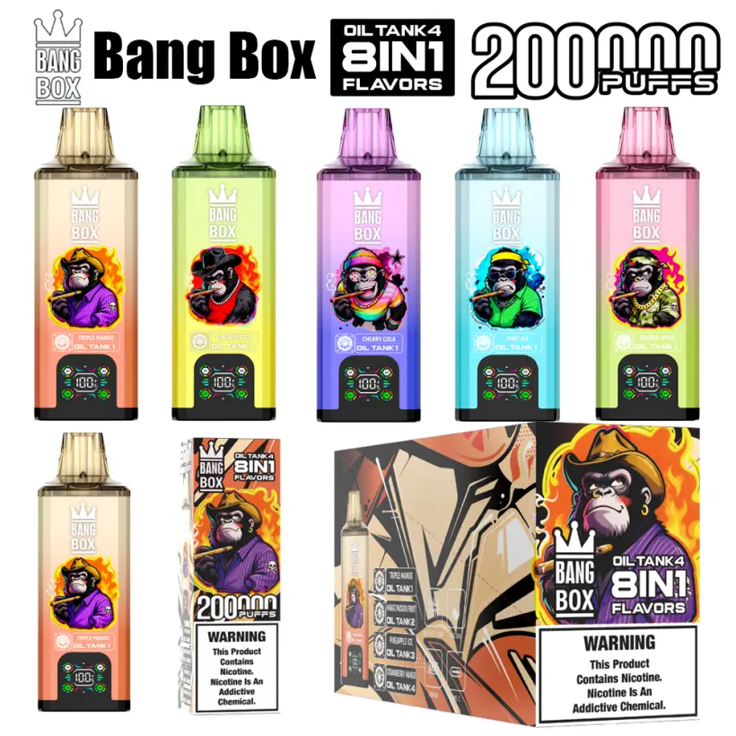 8 in 1 Vape Bang Box 200k Tiri Sigaretta Elettronica Usa E Getta Ingrosso Spedizione Gratuita 1 8 in 1 Vape Bang Box 200k Tiri Sigaretta Elettronica Usa E Getta Ingrosso Spedizione Gratuita
