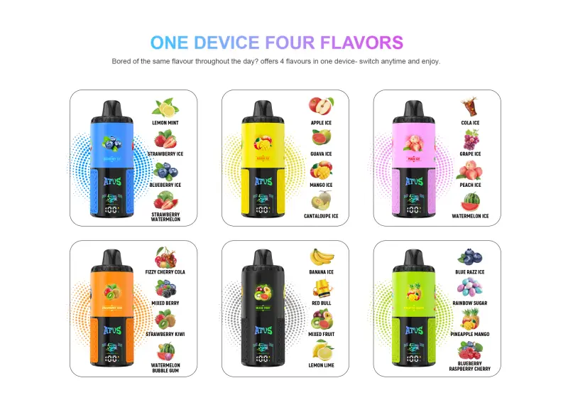 ATVS 60000 Puffs 60k 4 in 1 Miglior Vape Monouso all’Ingrosso Spedizione Gratuita 20 ATVS 60000 Puffs 60k 4 in 1 Miglior Vape Monouso all’Ingrosso Spedizione Gratuita