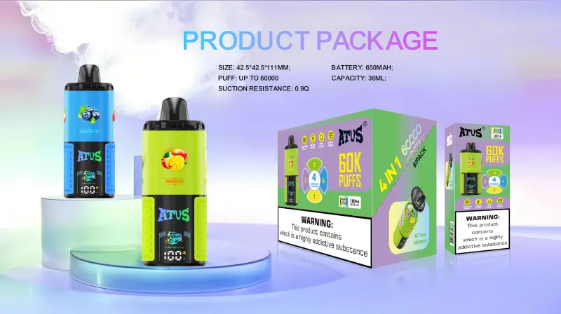 ATVS 60000 Puffs 60k 4 in 1 Miglior Vape Monouso all’Ingrosso Spedizione Gratuita